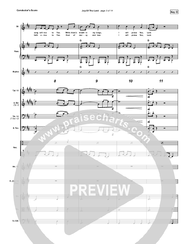 Joy Of The Lord Conductor's Score (Rend Collective)