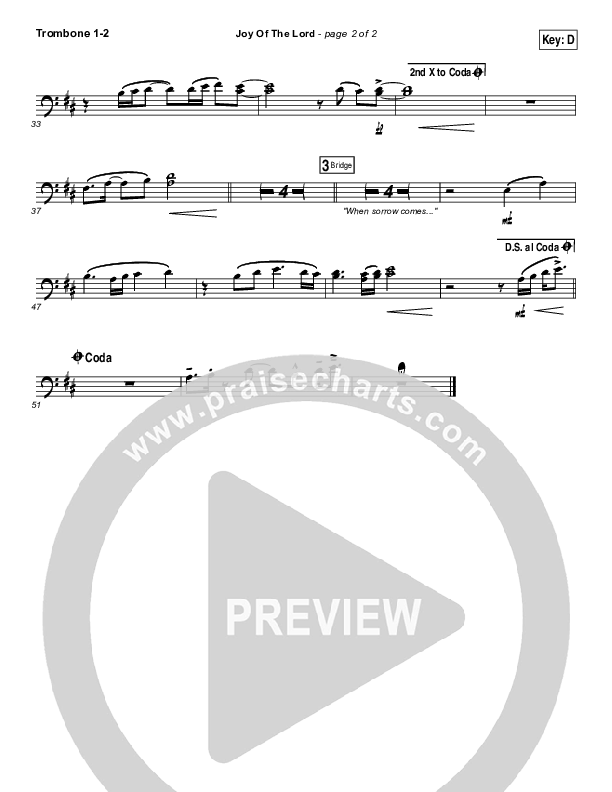 Joy Of The Lord Trombone 1/2 (Rend Collective)