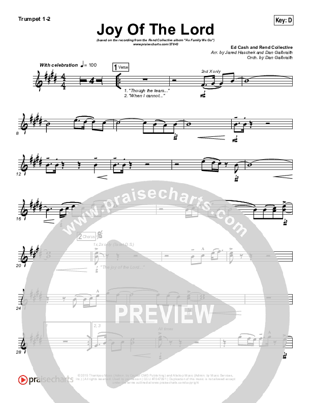 Joy Of The Lord Trumpet 1,2 (Rend Collective)