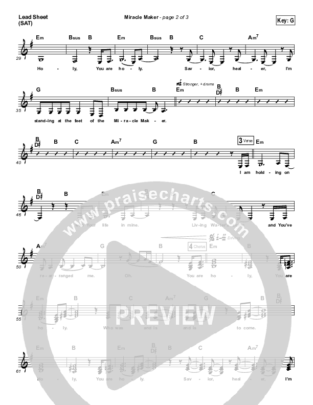 Miracle Maker Lead (SAT) (Jesus Culture / Kim Walker-Smith)