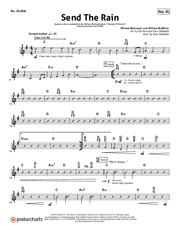 Send The Rain Acoustic Guitar (William McDowell)