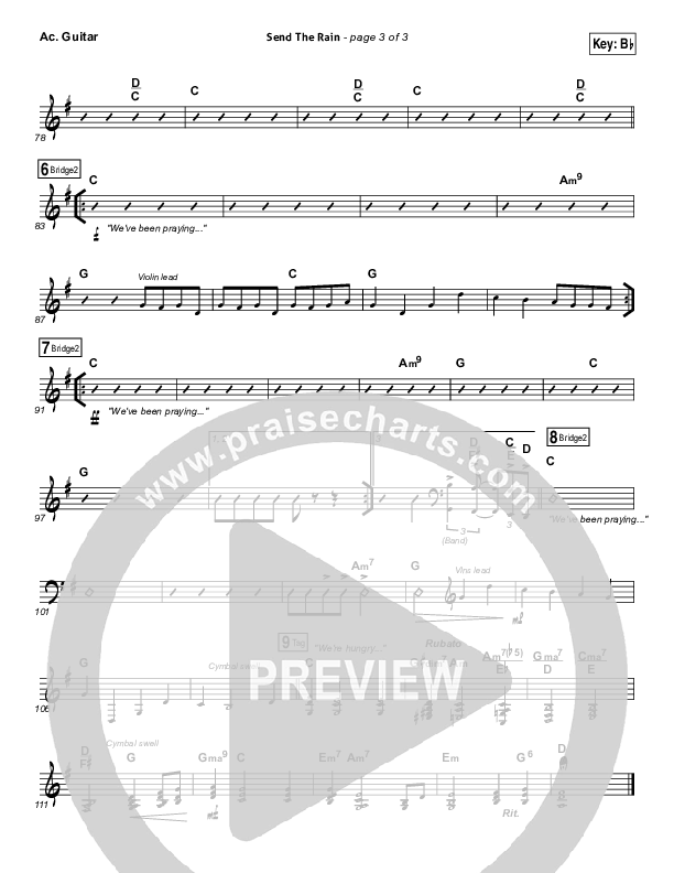 Send The Rain Acoustic Guitar (William McDowell)