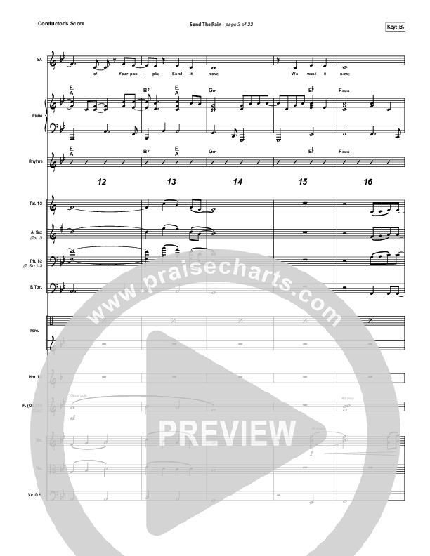 Send The Rain Conductor's Score (William McDowell)