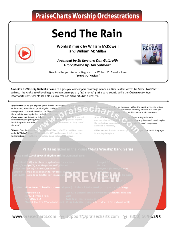 Send The Rain Orchestration (William McDowell)