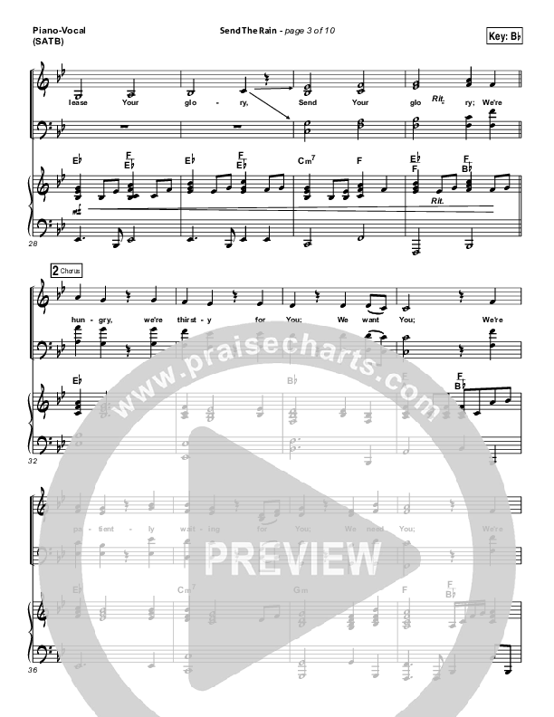 Send The Rain Piano/Vocal (SATB) (William McDowell)