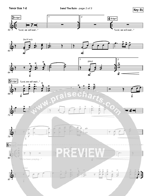 Send The Rain Tenor Sax 1/2 (William McDowell)