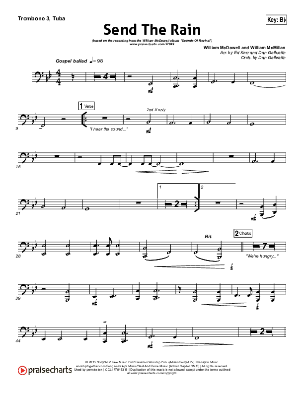 Send The Rain Trombone 3/Tuba (William McDowell)