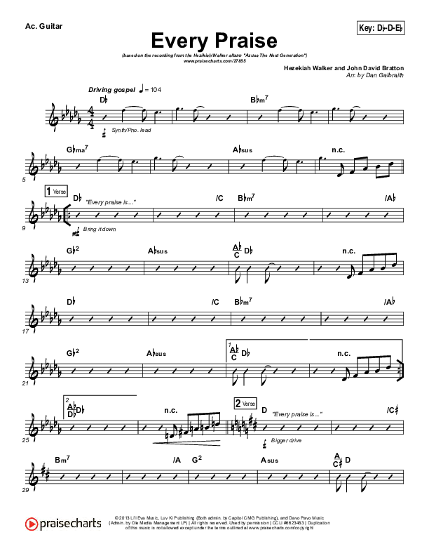 Every Praise Acoustic Guitar (Hezekiah Walker)