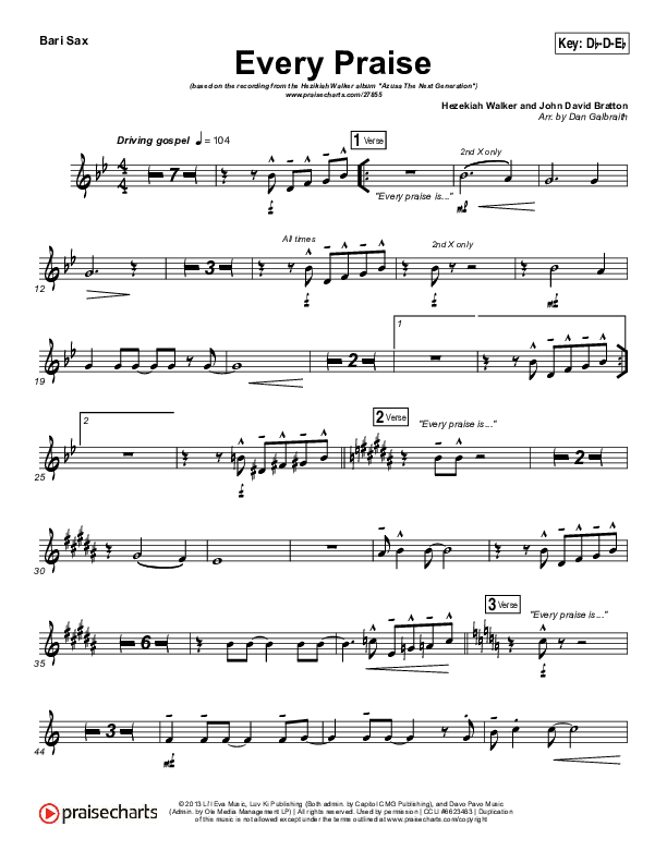 Every Praise Bari Sax (Hezekiah Walker)