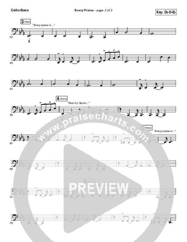 Every Praise Cello/Bass (Hezekiah Walker)