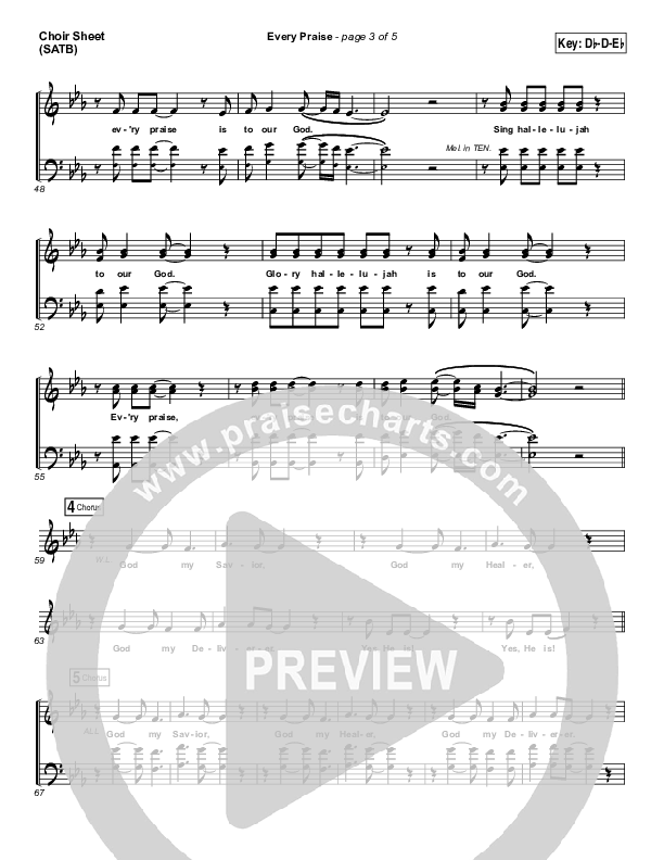 Every Praise Choir Sheet (SATB) (Print Only) (Hezekiah Walker)