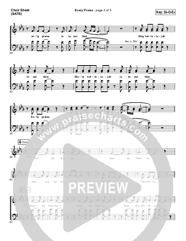 Every Praise Choir Vocals (SATB) (Hezekiah Walker)