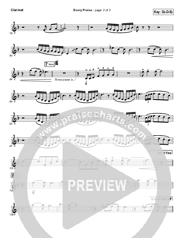 Every Praise Clarinet (Hezekiah Walker)