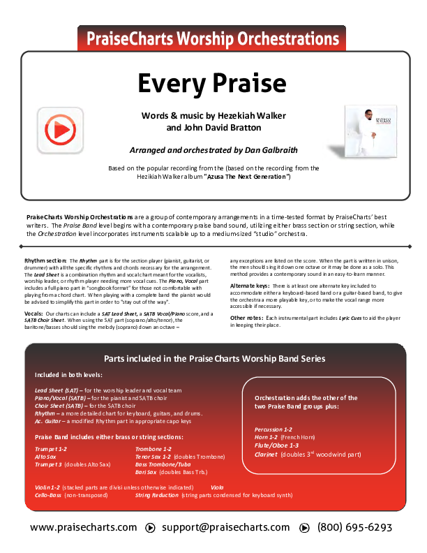 Every Praise Cover Sheet (Hezekiah Walker)