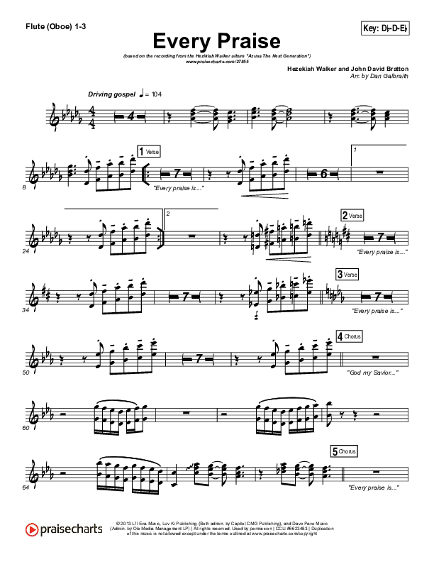 Every Praise Flute/Oboe 1/2/3 (Hezekiah Walker)
