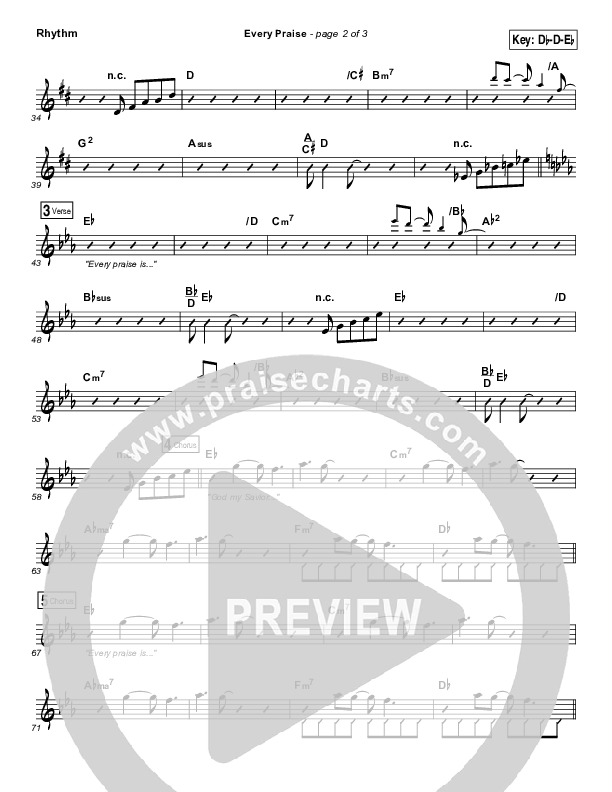 Every Praise Rhythm Chart (Print Only) (Hezekiah Walker)