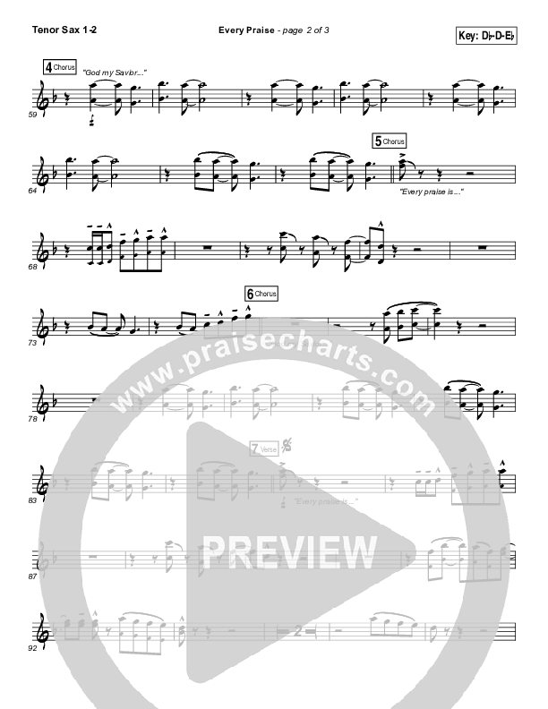 Every Praise Tenor Sax 1/2 (Hezekiah Walker)