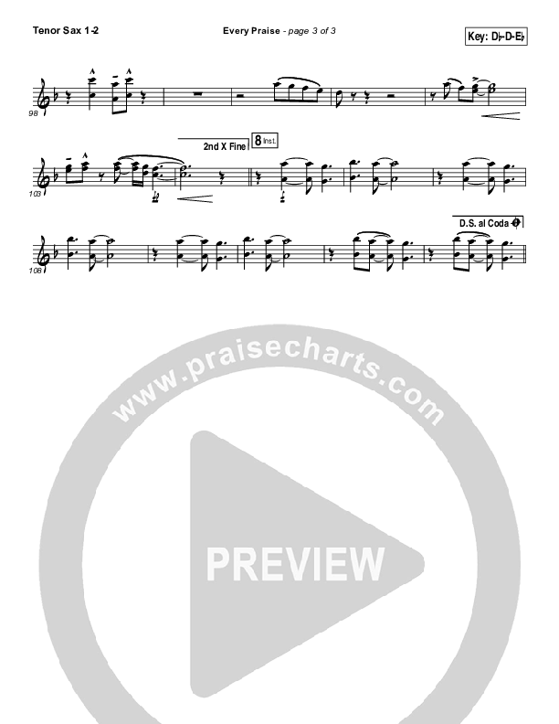 Every Praise Alto Sax Sheet Music PDF (Hezekiah Walker) - PraiseCharts