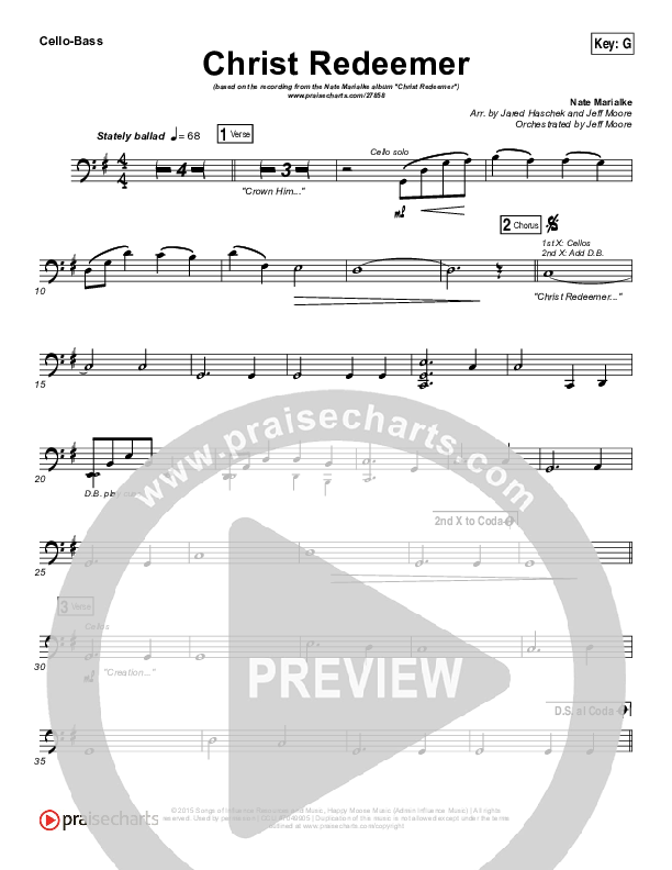 Christ Redeemer Cello/Bass (Nate Marialke)