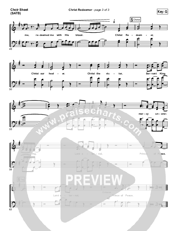 Christ Redeemer Choir Sheet (SATB) (Nate Marialke)