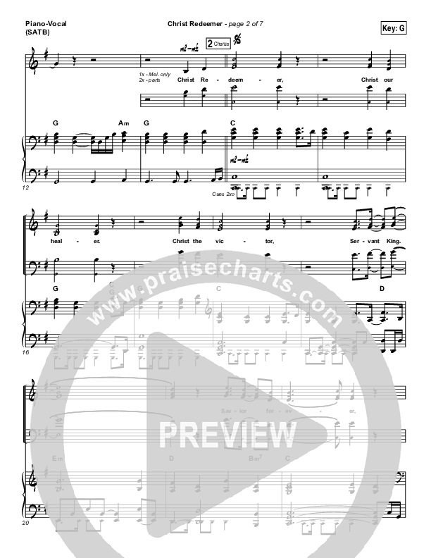 Christ Redeemer Piano/Vocal (SATB) (Nate Marialke)