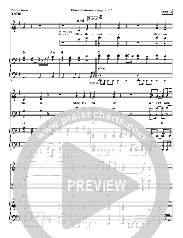 Christ Redeemer Piano/Vocal Pack (Nate Marialke)