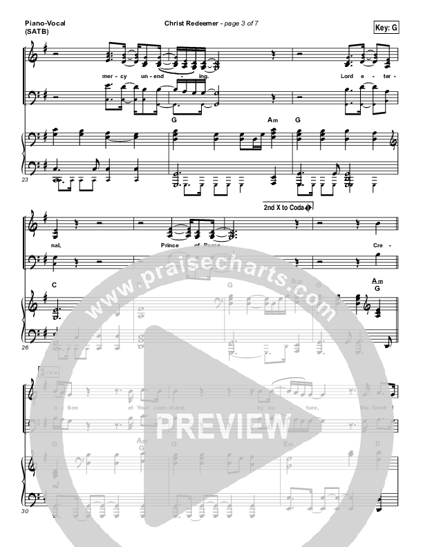 Christ Redeemer Piano/Vocal (SATB) (Nate Marialke)