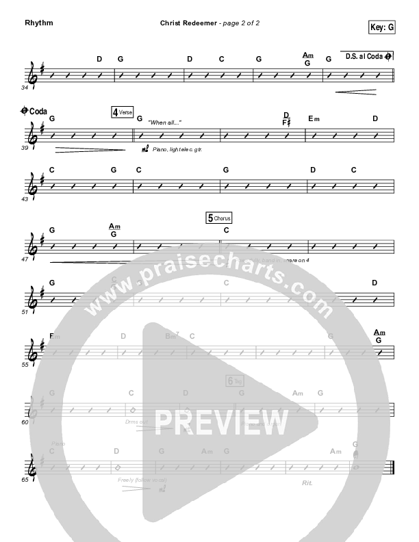 Christ Redeemer Rhythm Chart (Nate Marialke)