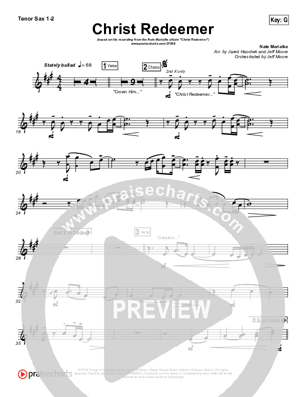 Christ Redeemer Tenor Sax 1/2 (Nate Marialke)