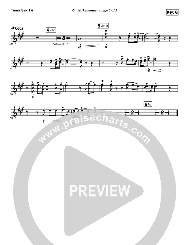 Christ Redeemer Tenor Sax 1/2 (Nate Marialke)