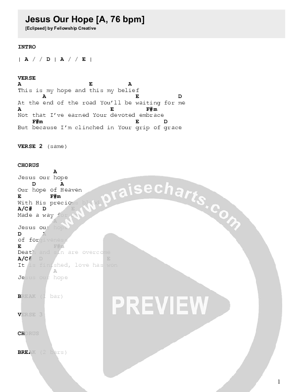 Jesus Our Hope Chords & Lyrics (Fellowship Creative)