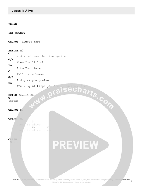 Jesus Is Alive Chords & Lyrics (Fellowship Creative)
