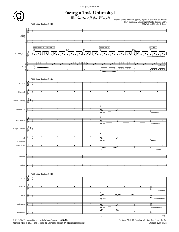 Facing A Task Unfinished (Version 1) Conductor's Score (Keith & Kristyn Getty)
