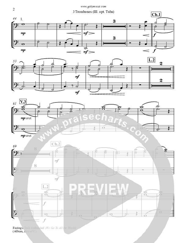 Facing A Task Unfinished (Version 1) Trombone 1/2/3 (Keith & Kristyn Getty)
