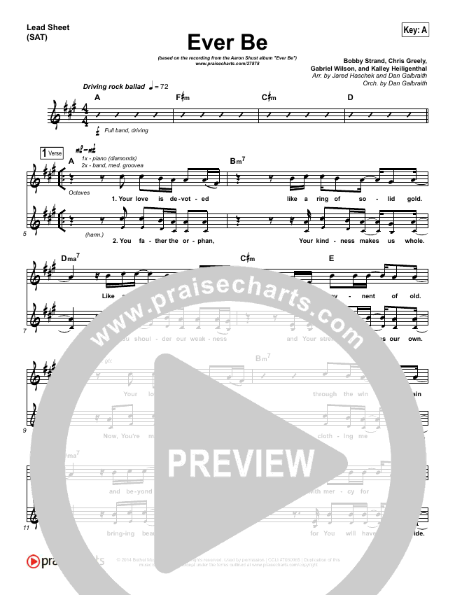 Ever Be Sheet Music PDF (Aaron Shust) - PraiseCharts