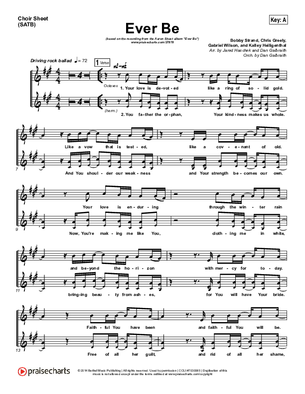 Ever Be Choir Sheet (SATB) (Aaron Shust)