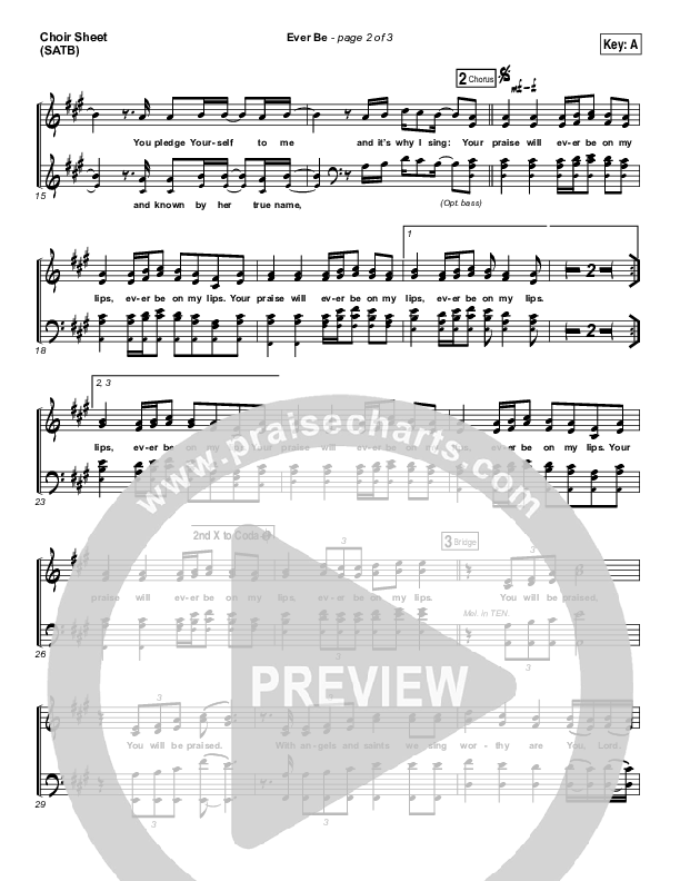 Ever Be Choir Sheet (SATB) (Aaron Shust)