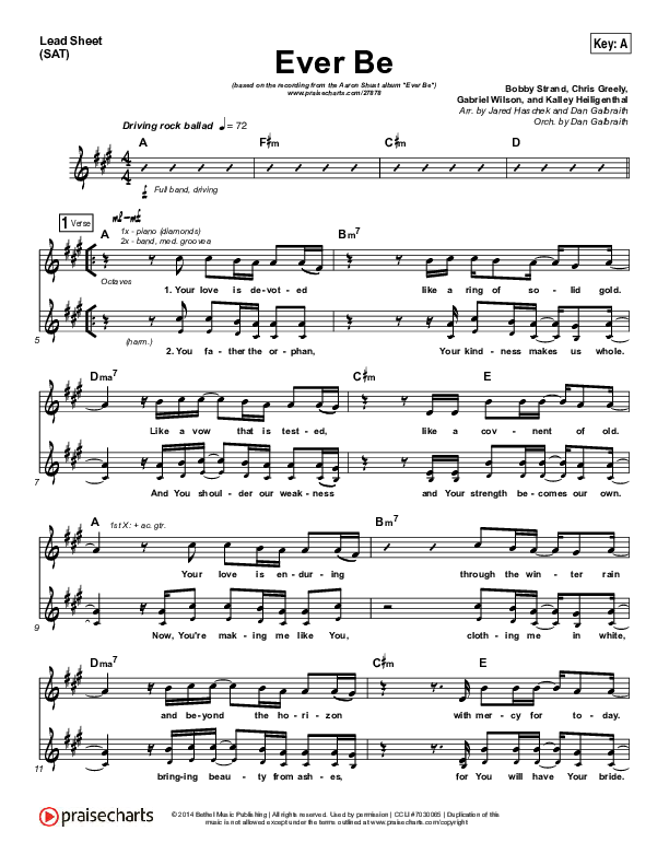 Ever Be Lead Sheet (SAT) (Aaron Shust)