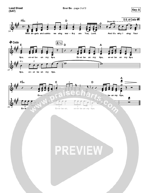 Ever Be Lead Sheet (SAT) (Aaron Shust)