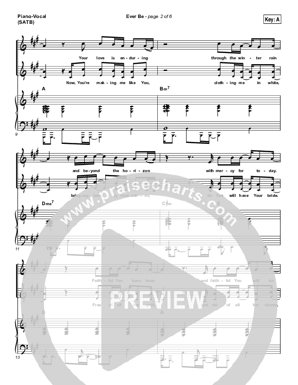 Ever Be Piano/Vocal (SATB) (Aaron Shust)