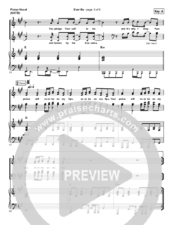 Ever Be Piano/Vocal (SATB) (Aaron Shust)