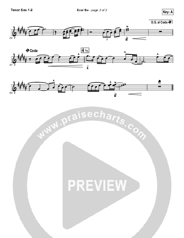 Ever Be Tenor Sax 1/2 (Aaron Shust)