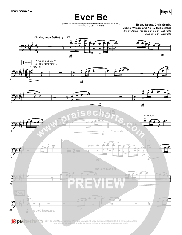 Ever Be Trombone 1/2 (Aaron Shust)