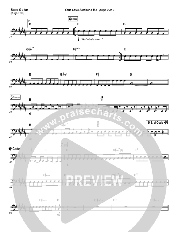 Your Love Awakens Me Bass Guitar (Phil Wickham)