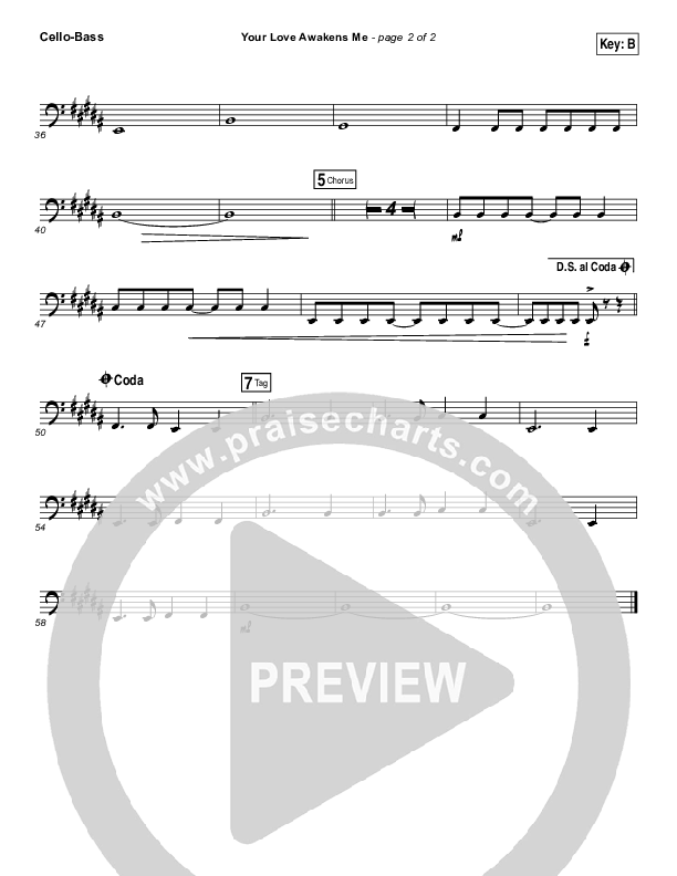 Your Love Awakens Me Cello/Bass (Phil Wickham)