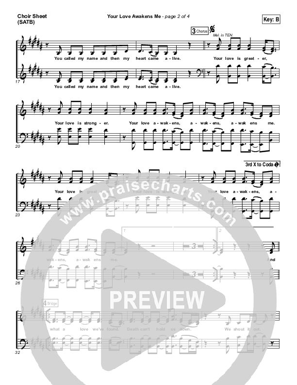 Your Love Awakens Me Choir Sheet (SATB) (Phil Wickham)