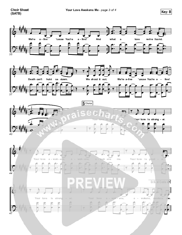 Your Love Awakens Me Choir Sheet (SATB) (Phil Wickham)