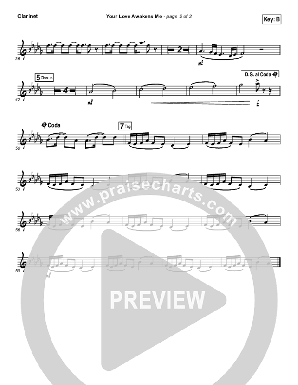 Your Love Awakens Me Clarinet (Phil Wickham)