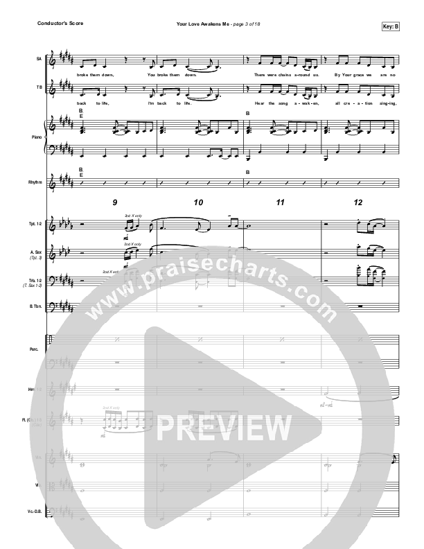 Your Love Awakens Me Conductor's Score (Phil Wickham)