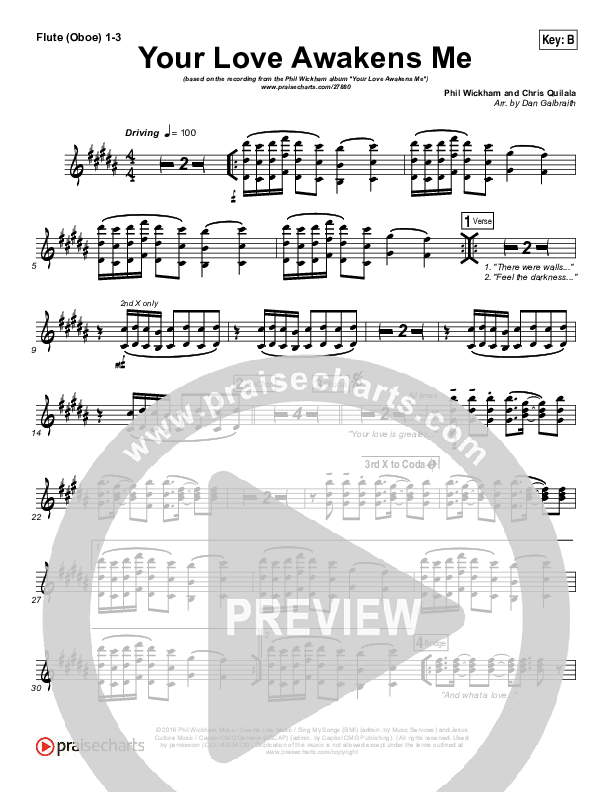 Your Love Awakens Me Wind Pack (Phil Wickham)